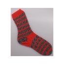Handgestrickte Socken Gr. 40/41 Stripes grau/orange