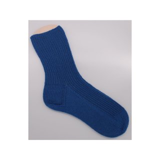 Handgestrickte Socken blau uni Gr. 46/47
